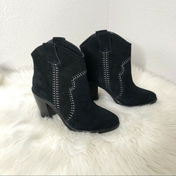 NEW Joie Monte Studded Suede Pull On Booties Ankle Boots Size 38 - Picture 2 of 12